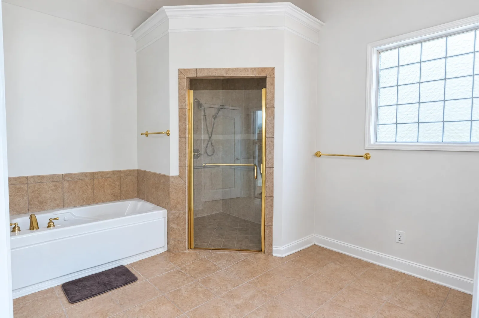 Master bath with a soaking tub and walk-in shower